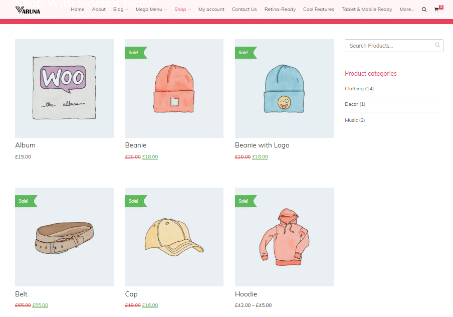 WooCommerce support WordPress theme