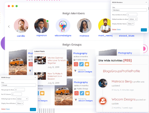 Reign BuddyPress Theme Review extra widget