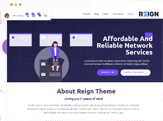 Reign BuddyPress Theme Review rtl system