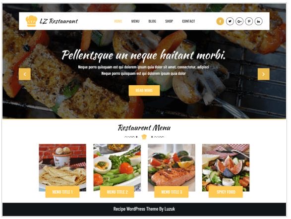 wp restaurant theme