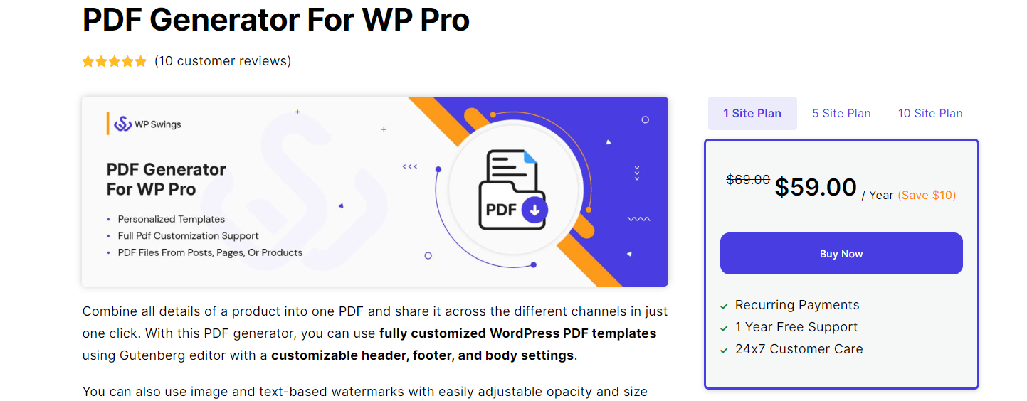 PDF Generator For WP Pro