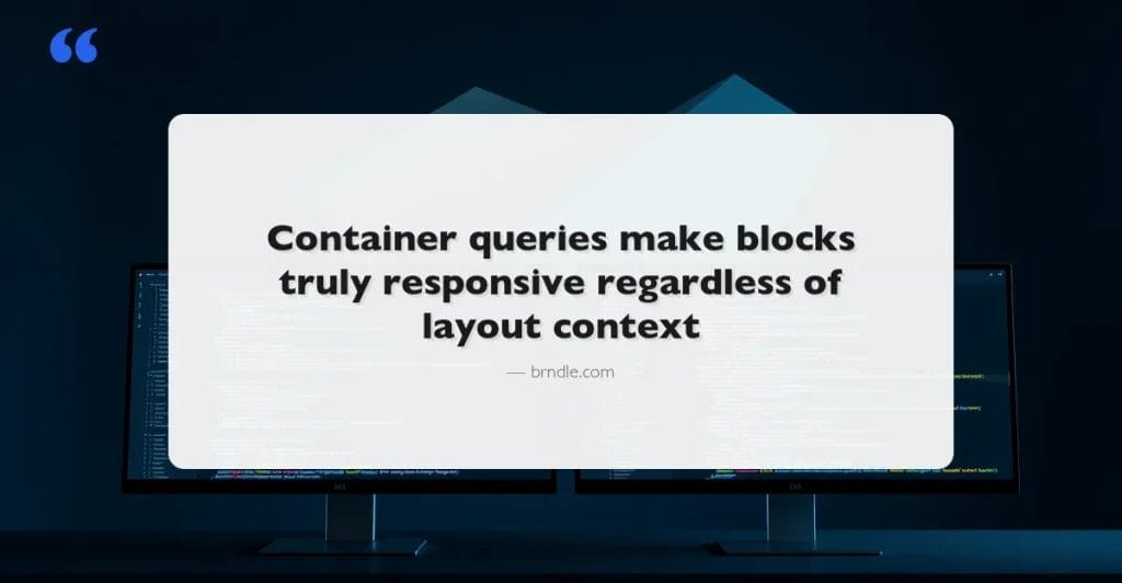 5 Modern CSS Breakthroughs That Transform How You Build Block Themes 1 Developer workspace with CSS code showing modern techniques like nesting and container queries for WordPress block themes